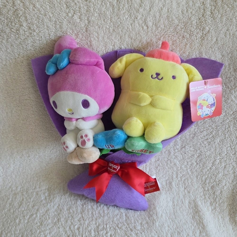 new 2026 Sanrio Hello Kitty Sweethearts Plush Bouquet My Melody & Pompompurin